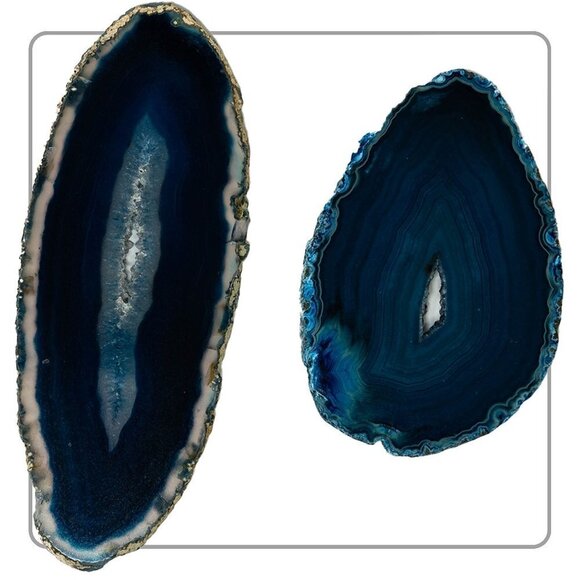 Blue Agate Slices (2 pieces) - Picture 2 of 3